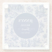 フランス トワ・ド・ジュイ ブルー＆ホワイト ブライダルシャワー ガラスコースター (裏面)