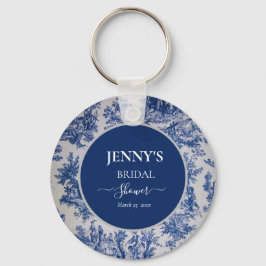 フランス トワ・ド・ジュイ ブルー＆ホワイト ブライダルシャワー キーホルダー