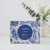 フランス トワ・ド・ジュイ ブルー＆ホワイト ブライダルシャワー 案内ポストカード (スタンド正面)