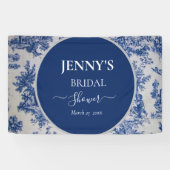 フランス トワ・ド・ジュイ ブルー＆ホワイト ブライダルシャワー 横断幕 (横)