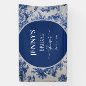 フランス トワ・ド・ジュイ ブルー＆ホワイト ブライダルシャワー 横断幕 (縦)