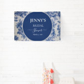 フランス トワ・ド・ジュイ ブルー＆ホワイト ブライダルシャワー 横断幕 (インサイチュ)