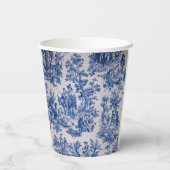 フランス トワ・ド・ジュイ ブルー＆ホワイト ブライダルシャワー 紙コップ (裏面)