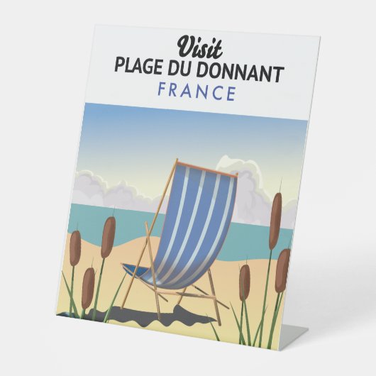 フランス ドナンのビーチ 台座サイン (正面)