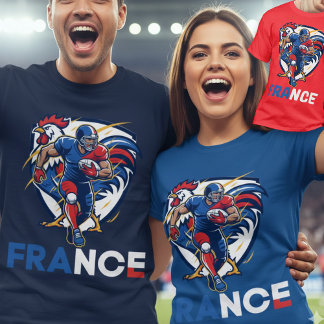 フランス ナショナル グリッド アイロン フットボール ダイナミック ルースター Tシャツ