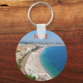 フランス，ニースのビーチの空中眺め キーホルダー (正面)