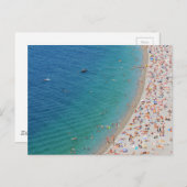 フランス,ニースのビーチの空中眺め ポストカード (正面/裏面)