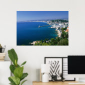 フランス、ニース、ポートの空中表示 ポスター (ホームオフィス)