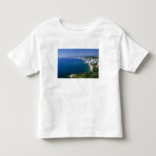 フランス、ニース、港の空中ビュー トドラーTシャツ (正面)