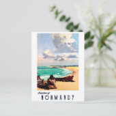 フランス,ノルマンディーのビーチ ポストカード (スタンド正面)