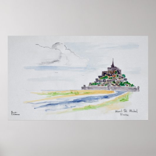フランス，ノルマンディー，モンサンミシェル ポスター (正面)