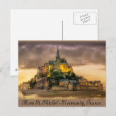 フランス、ノルマンディ、モント・セント・ミシェル ポストカード (正面/裏面)