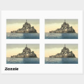 フランス、ノルマンディ、Mont St Michel II 長方形シール (シート)