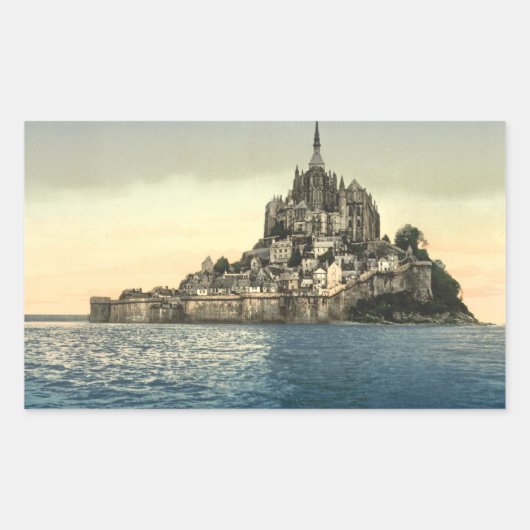 フランス、ノルマンディ、Mont St Michel II 長方形シール (正面)