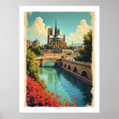 フランス ノートルダム大聖堂の旅行ポスター ポスター (正面)
