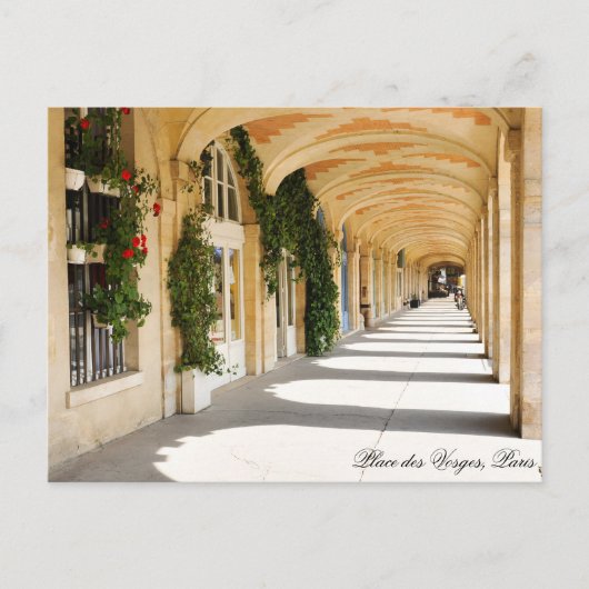 フランス，パリのヴォージュ広場 ポストカード (正面)