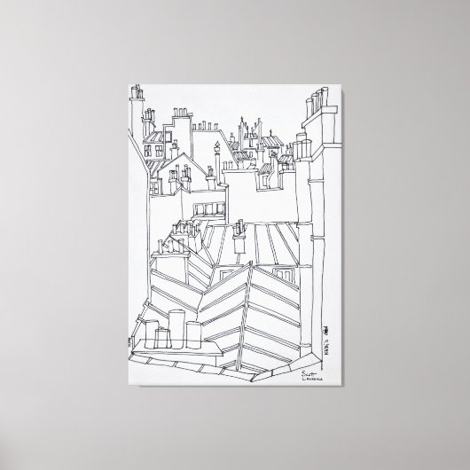 フランス，パリの屋上 キャンバスプリント (正面)