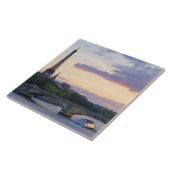 フランス、パリの川セーヌ河、エッフェルの旅行のボート タイル (側面)