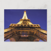フランス、パリエッフェルタワー、夕べビュー ポストカード (正面)