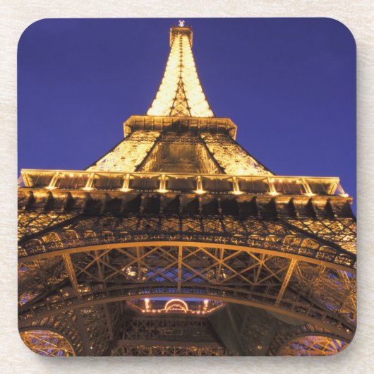 フランス、パリエッフェル塔、夜景 コースター (正面)