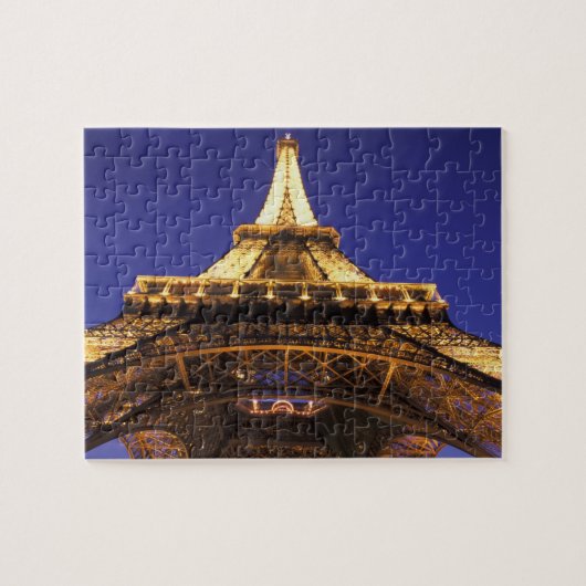 フランス、パリエッフェル塔、夜景 ジグソーパズル (横)