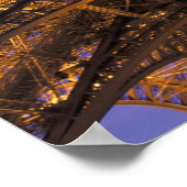 フランス、パリエッフェル塔、夜景 ポスター (角)