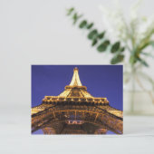 フランス、パリエッフェル塔、夜景 ポストカード (スタンド正面)