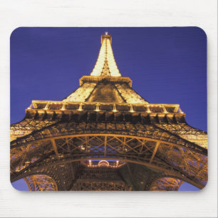 フランス、パリエッフェル塔、夜景 マウスパッド