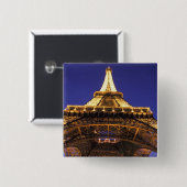 フランス、パリエッフェル塔、夜景 缶バッジ (正面&裏面)
