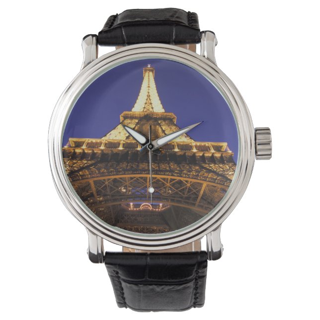 フランス、パリエッフェル塔、夜景 腕時計 (正面)