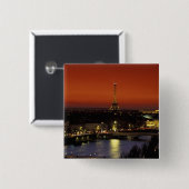 フランス、パリサンセットビューオブエッフェルタワー& 缶バッジ (正面&裏面)