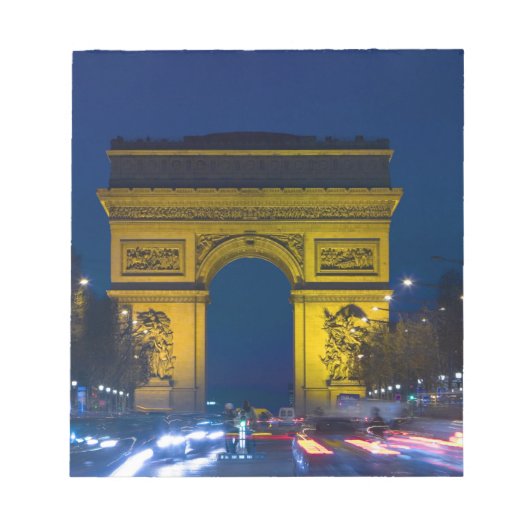 フランス パリ凱旋門と ノートパッド (正面)