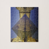 フランス、パリ反射、ピラミッド。ルーブル川 ジグソーパズル (縦)