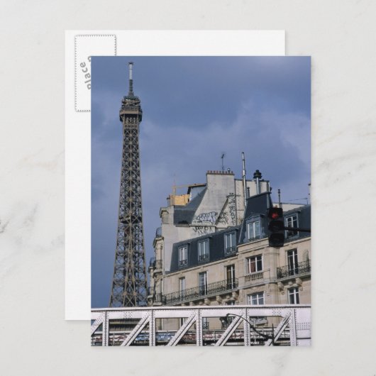 フランス、パリ、エッフェルタワーの地下鉄 ポストカード (正面/裏面)