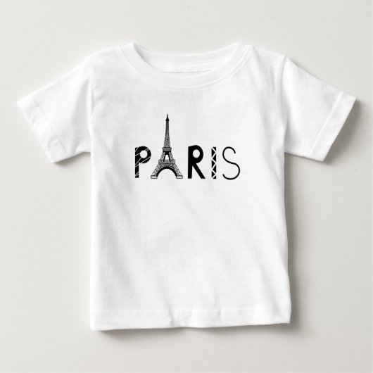 フランス，パリ |エッフェルタワー ベビーTシャツ (正面)
