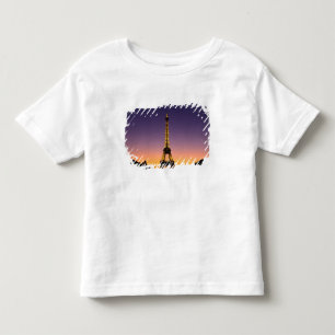 フランス、パリ、エッフェル塔の夕焼け トドラーTシャツ