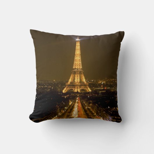 フランス パリ エッフェル塔の夜景 クッション (正面)