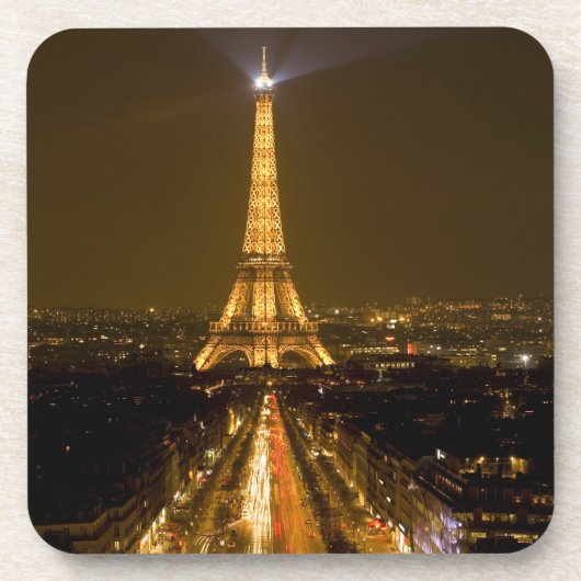 フランス パリ エッフェル塔の夜景 コースター (正面)