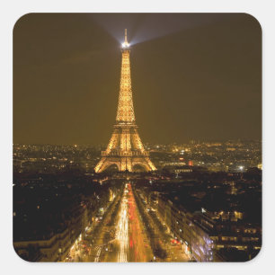 フランス パリ エッフェル塔の夜景 スクエアシール