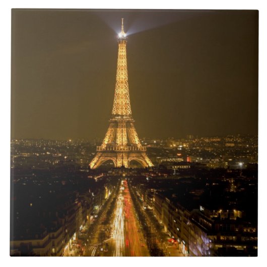 フランス パリ エッフェル塔の夜景 タイル (正面)