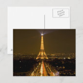 フランス パリ エッフェル塔の夜景 ポストカード (正面/裏面)