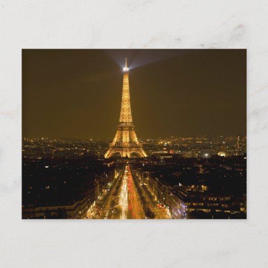 フランス パリ エッフェル塔の夜景 ポストカード (正面)