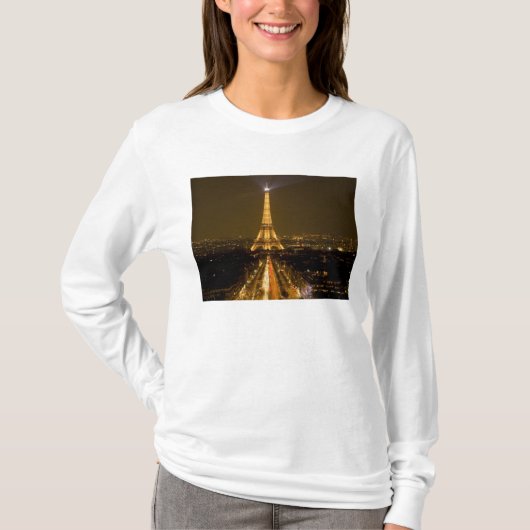 フランス パリ エッフェル塔の夜景 Tシャツ (正面)