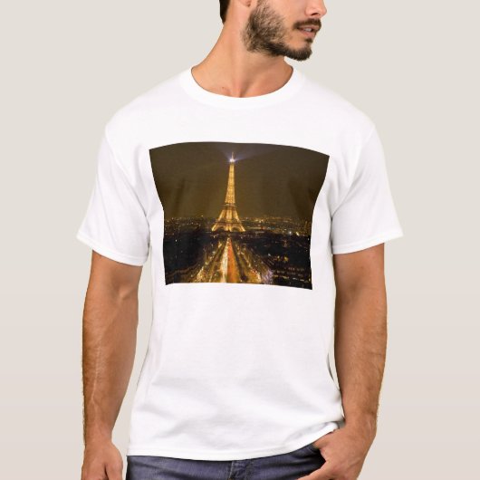 フランス パリ エッフェル塔の夜景 Tシャツ (正面)