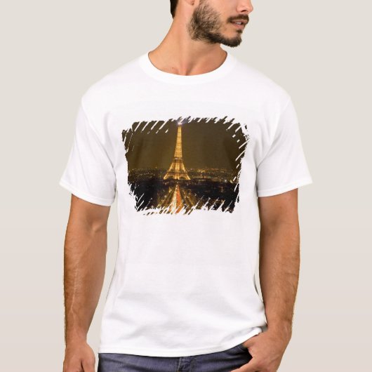 フランス パリ エッフェル塔の夜景 Tシャツ (正面)