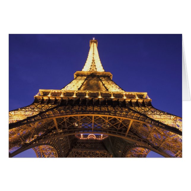 フランス, パリ エッフェル塔, 夜景 (正面横)