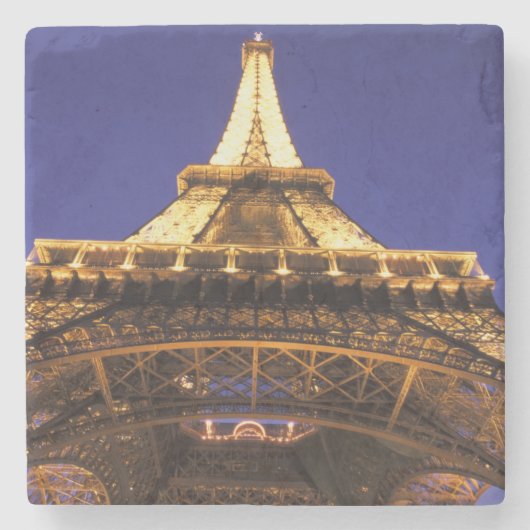 フランス, パリ, エッフェル塔, 夜景 ストーンコースター (正面)