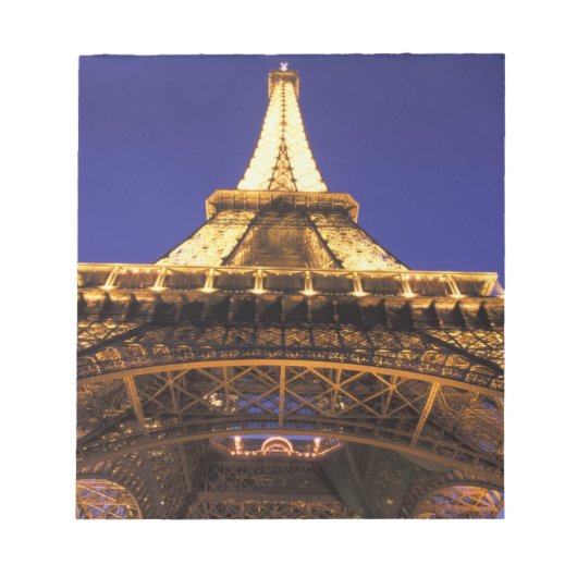 フランス、パリ エッフェル塔、夜景 ノートパッド (正面)