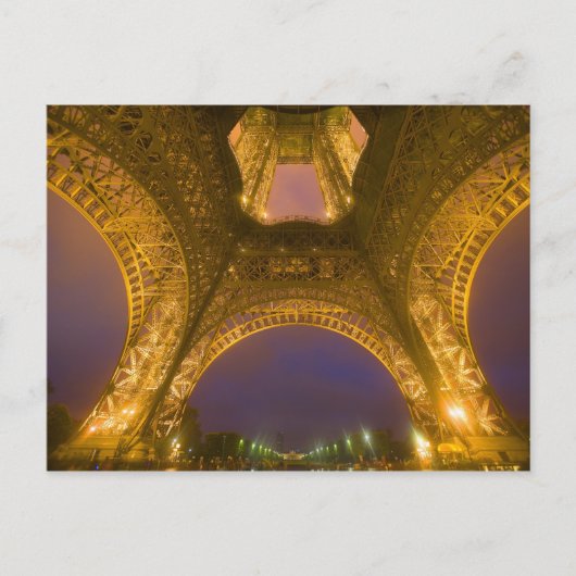 フランス パリ エッフェル塔 夜景 照明 ポストカード (正面)
