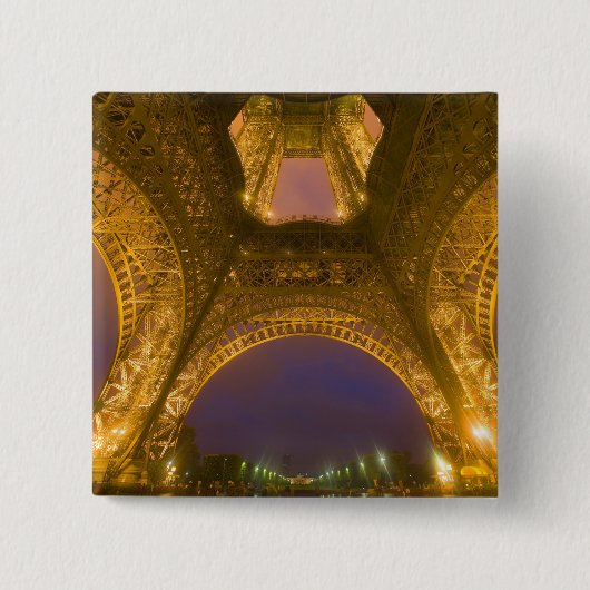 フランス パリ エッフェル塔 夜景 照明 缶バッジ (正面)